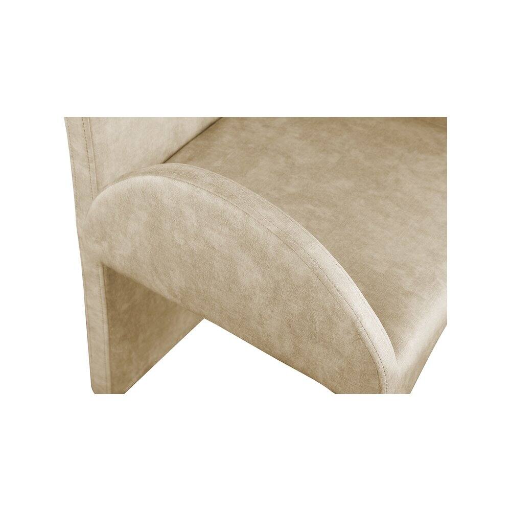 Alt View 3. Meridian Furniture - Summer Beige Velvet Dining Arm Chair, Set of 2 - Beige.