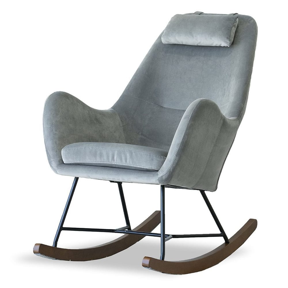Loheer - Grey Velvet Rocking Chair Nursery Glider Accent Chair 300lbs - Light Gray price history on PriceWatchPro