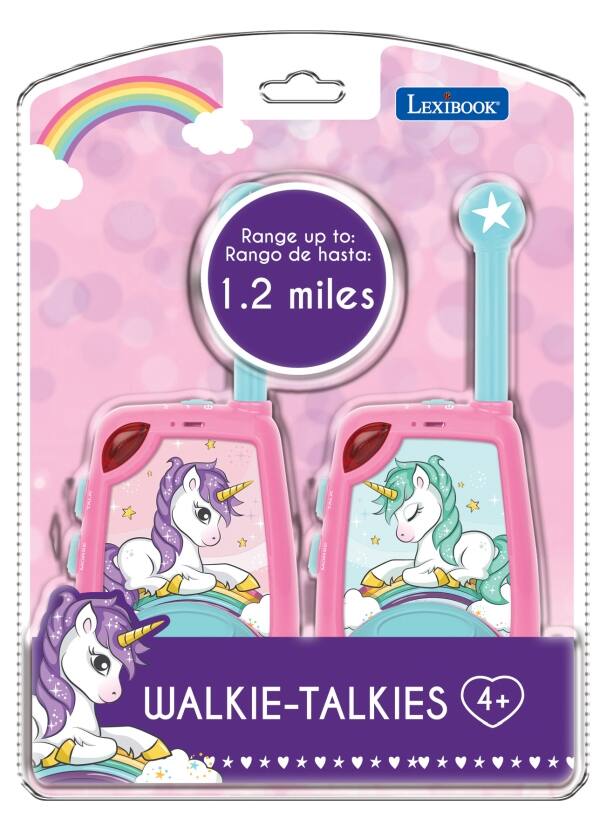 LEXIBOOK Range up to: Rango de hasta: 1.2 miles WALKIE-TALKIES 4+