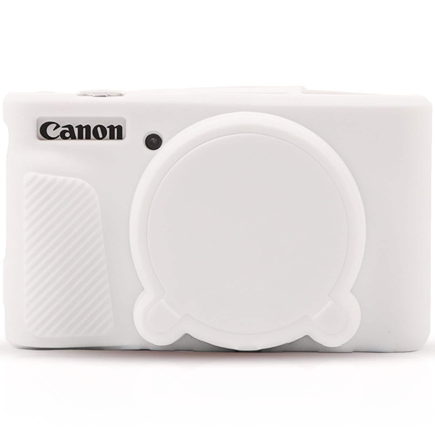RomeTech - Silicone Case for Canon PowerShot SX730 SX740 HS, Protective Cover & Lens Cap, White