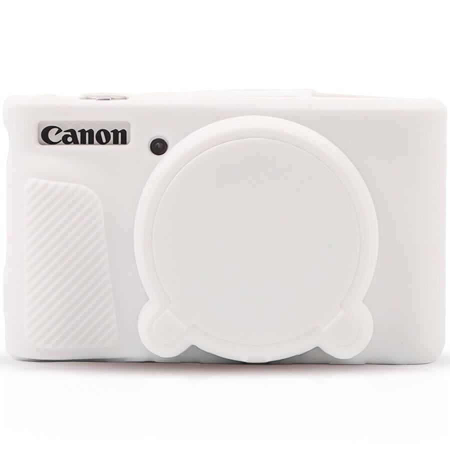 Custodia In Silicone Morbido Per Canon PowerShot SX730 HS / SX740 HS – Ultra Sottile, Leggera, Antigraffio, Con Copriobiettivo Rimovibile (rosa, Nero, Bianco)