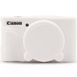 RomeTech - Silicone Case for Canon PowerShot SX730 SX740 HS, Protective Cover & Lens Cap, White