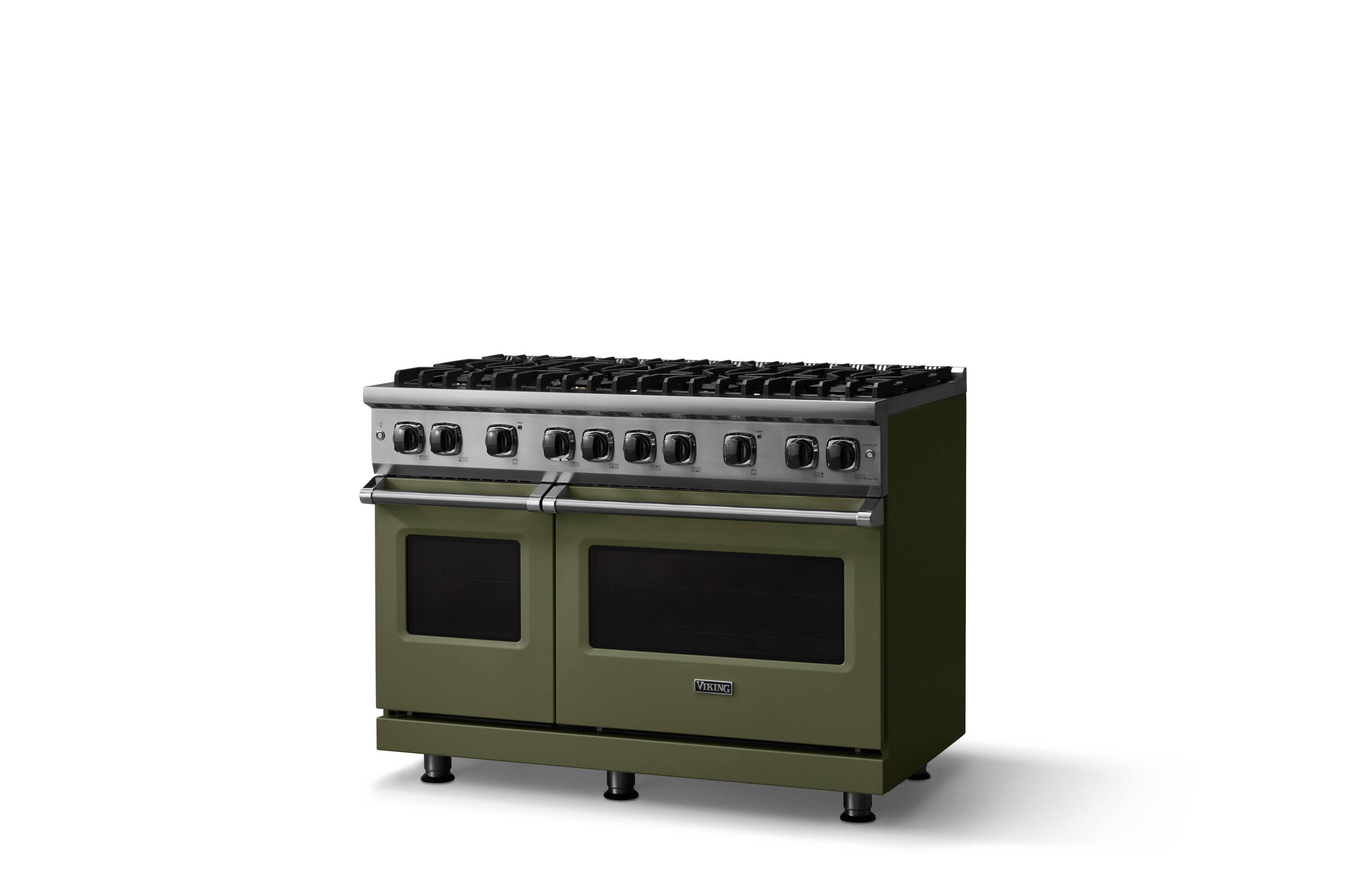 Angle. Viking - 6.1 Cu. Ft. Professional 5 Series Freestanding Double Oven Gas Convection 8 Burner Range - Martini.