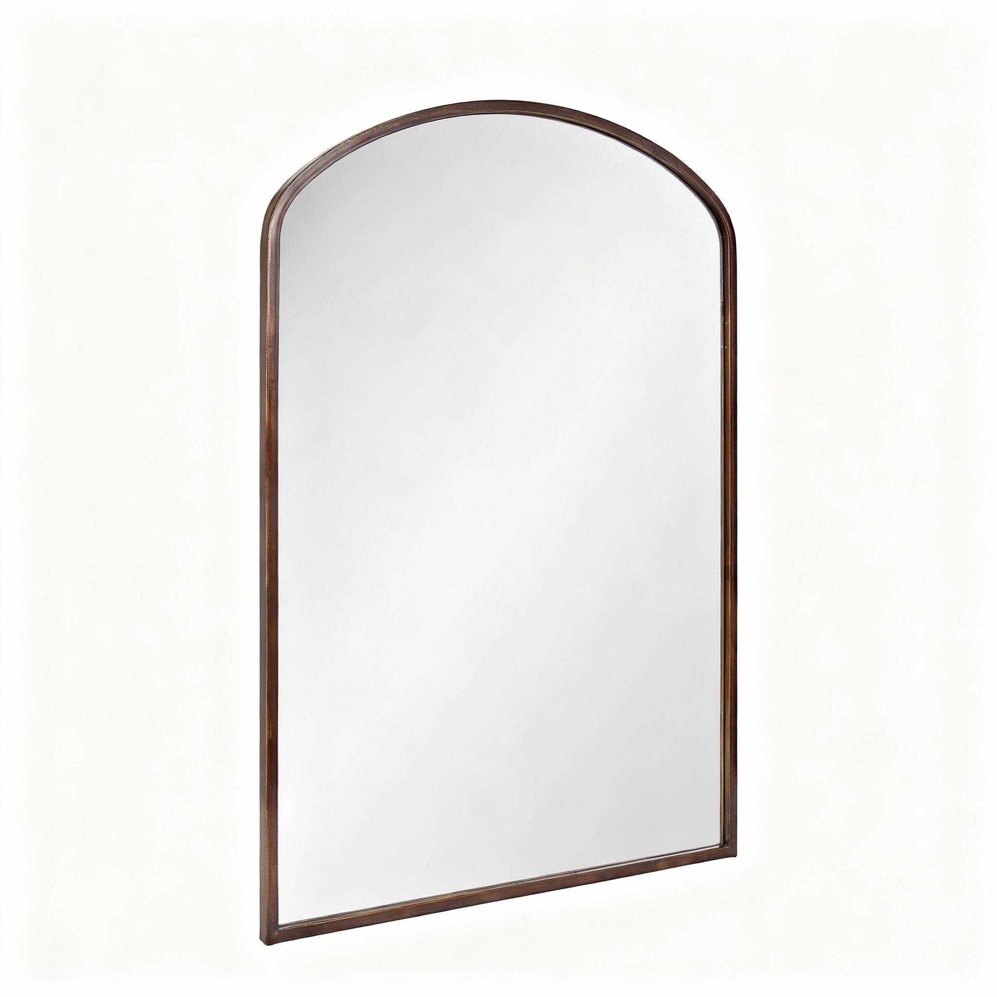 OMOMMD - Baroque Arch Wall Mirror , Iron Frame with Garland Overlay, Easy-Hang - Bronze 36"L x 24"W