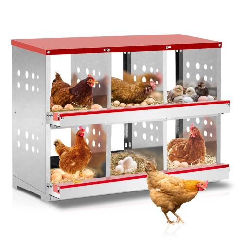 Front. Winado - 6 Holes Chicken Nesting Boxes Hen Laying Garden Rollout Egg Collection for Outdoor - Red.