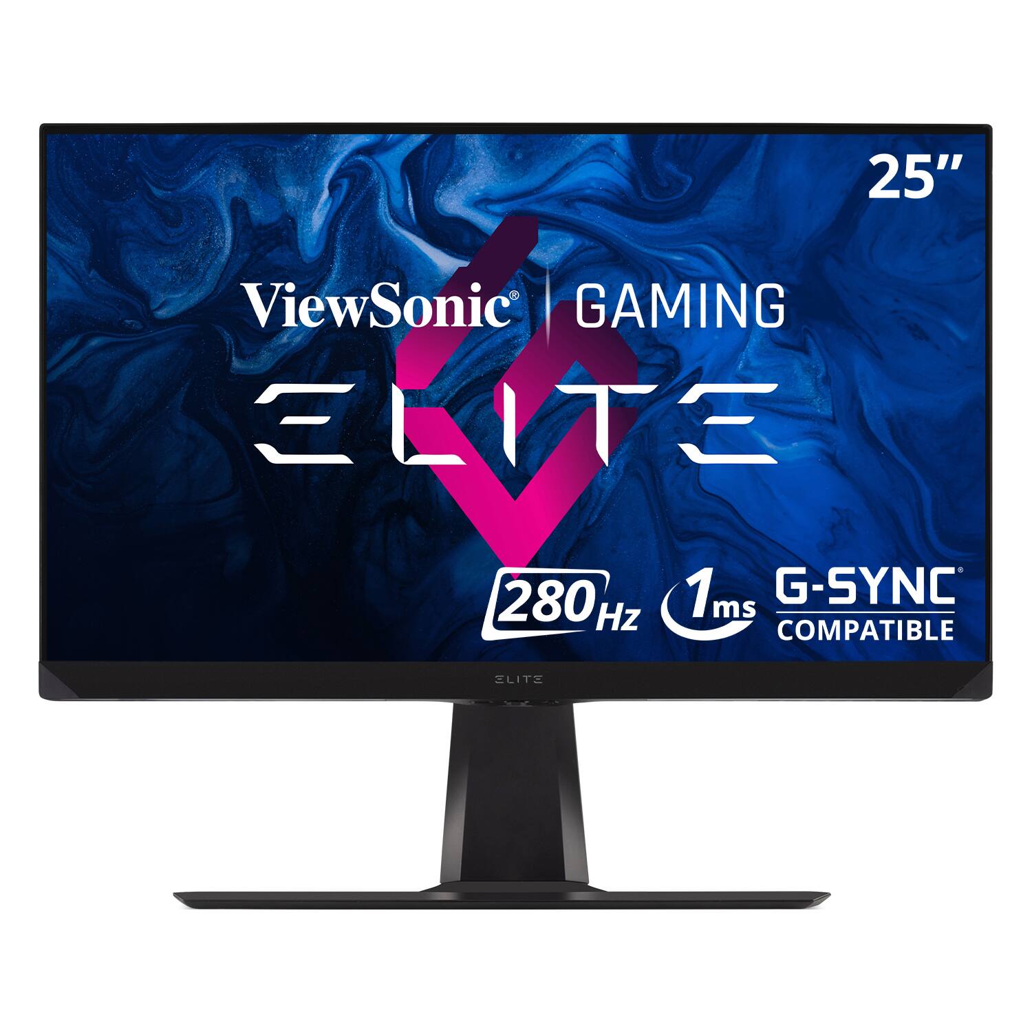 Front. ViewSonic - ELITE XG250 24.5" IPS LCD FHD G-SYNC Compatible Gaming Monitor with HDR (DisplayPort USB, HDMI) - Black.