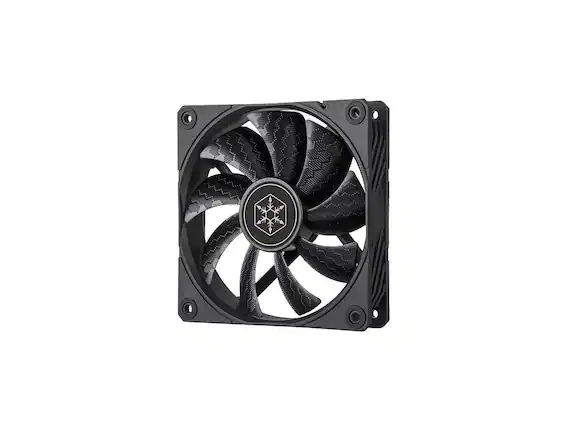 Front. SilverStone - Performance enhanced 120mm PWM fan - Black.