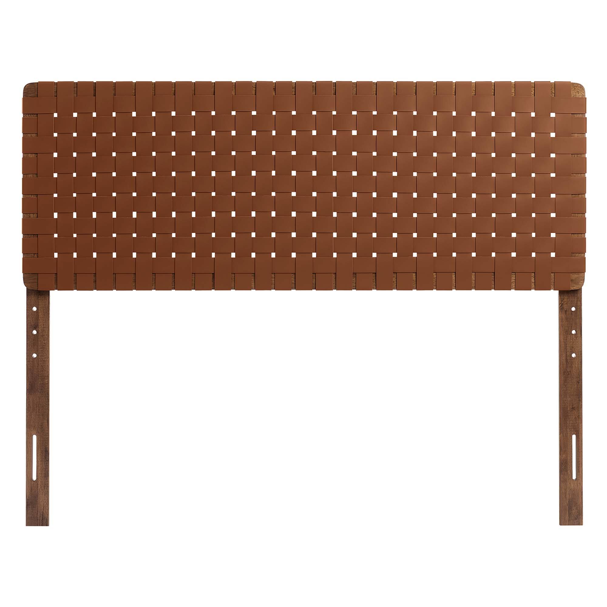 Alt View 1. Modway - Sparta Weave Vegan Leather Queen Headboard by Modway - Brown.