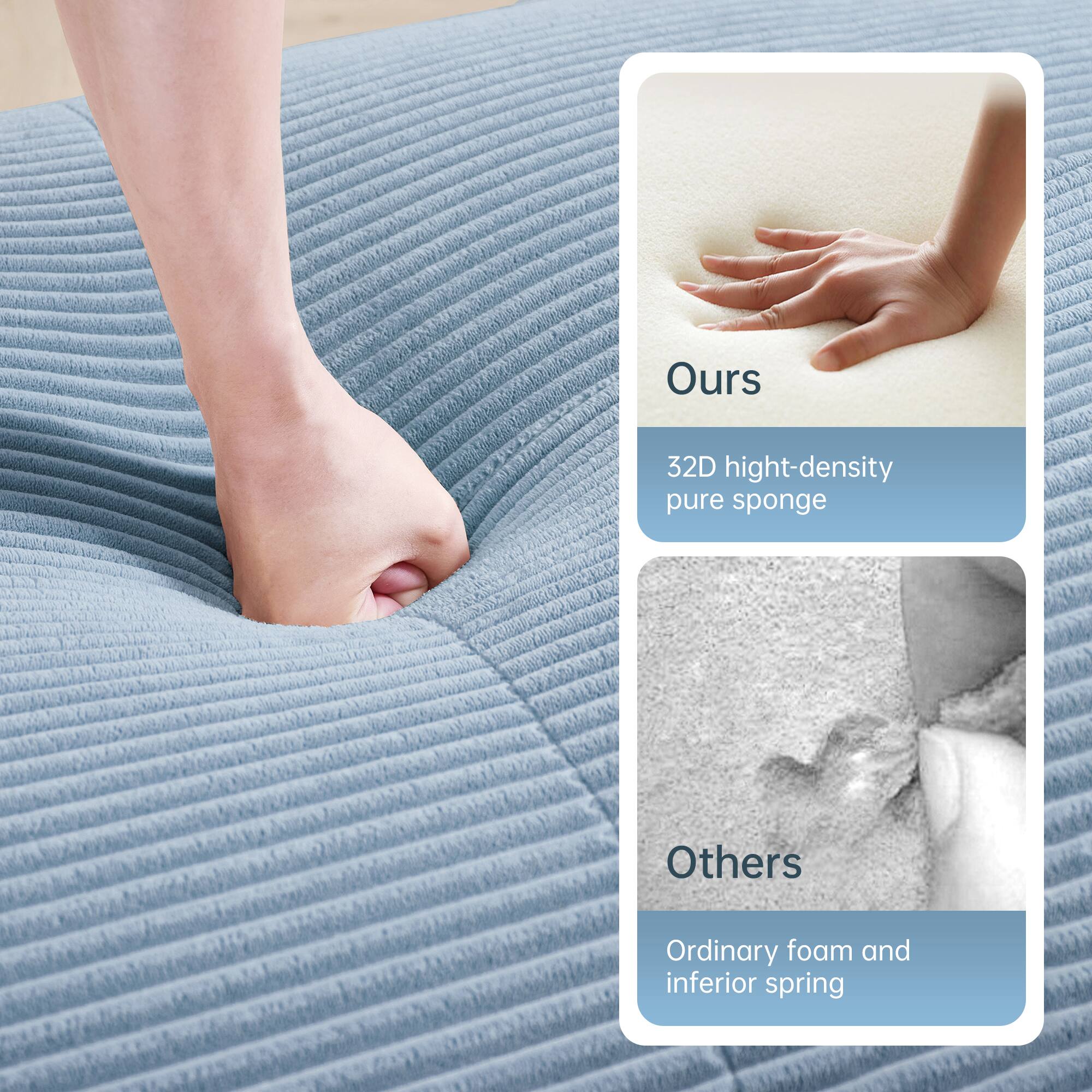 Ours  
32D high-density pure sponge  

Others  
Ordinary foam and inferior spring