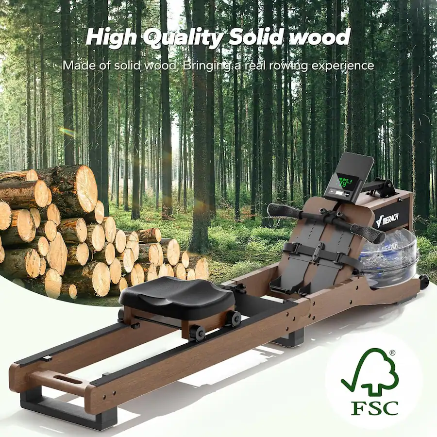 Best Buy Rower MERACH Oak Wood Water Rowing Machines for Home with 12 Enhanced ...
