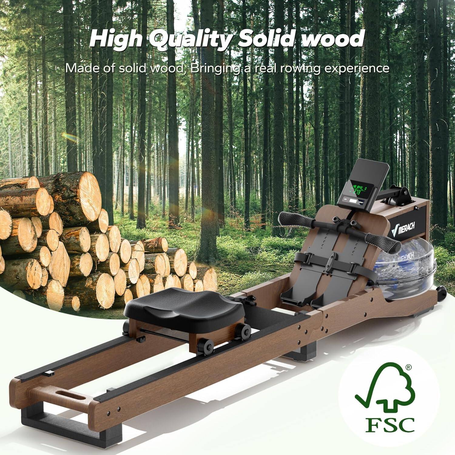 High Quality Solid wood  
Made of solid wood, Bringing a real rowing experience  

FSC