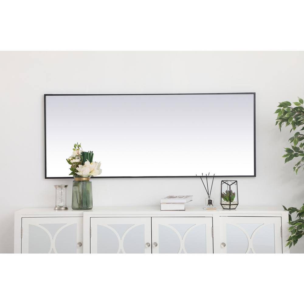Alt View 4. Elegant Decor - Metal frame rectangle mirror 24 inch in Black - Black.