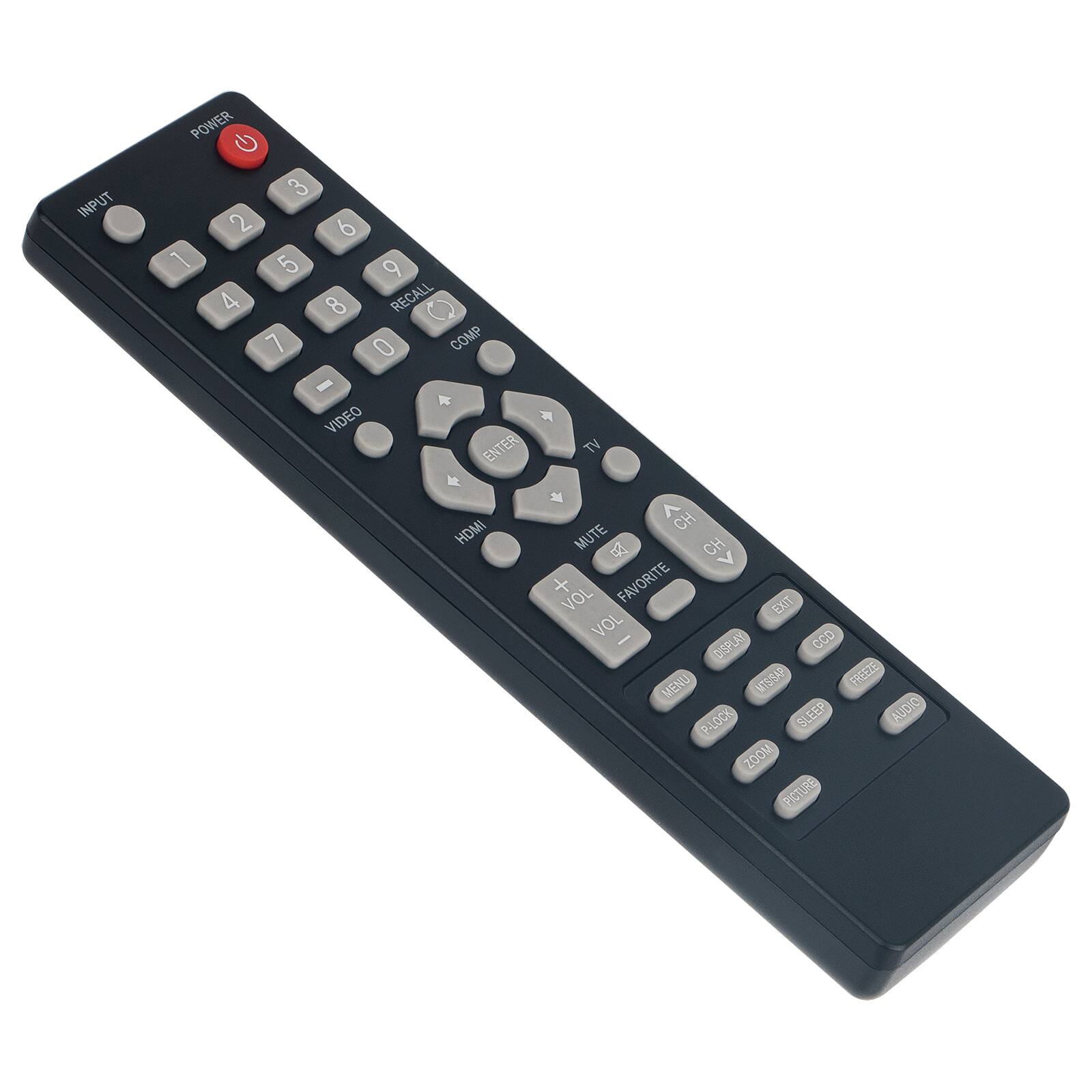 INPUT POWER G 3 2 6 1 5 9 4 8 RECALL 7 0 COMP - VIDEO ENTER TV HDMI A CH MUTE & CH V + VOL FAVORITE EXIT VOL - CCD DISPLAY MENU NTS/SAR FREEZE P-LOCK SLEEP AUDIO ZOOM PICTURE