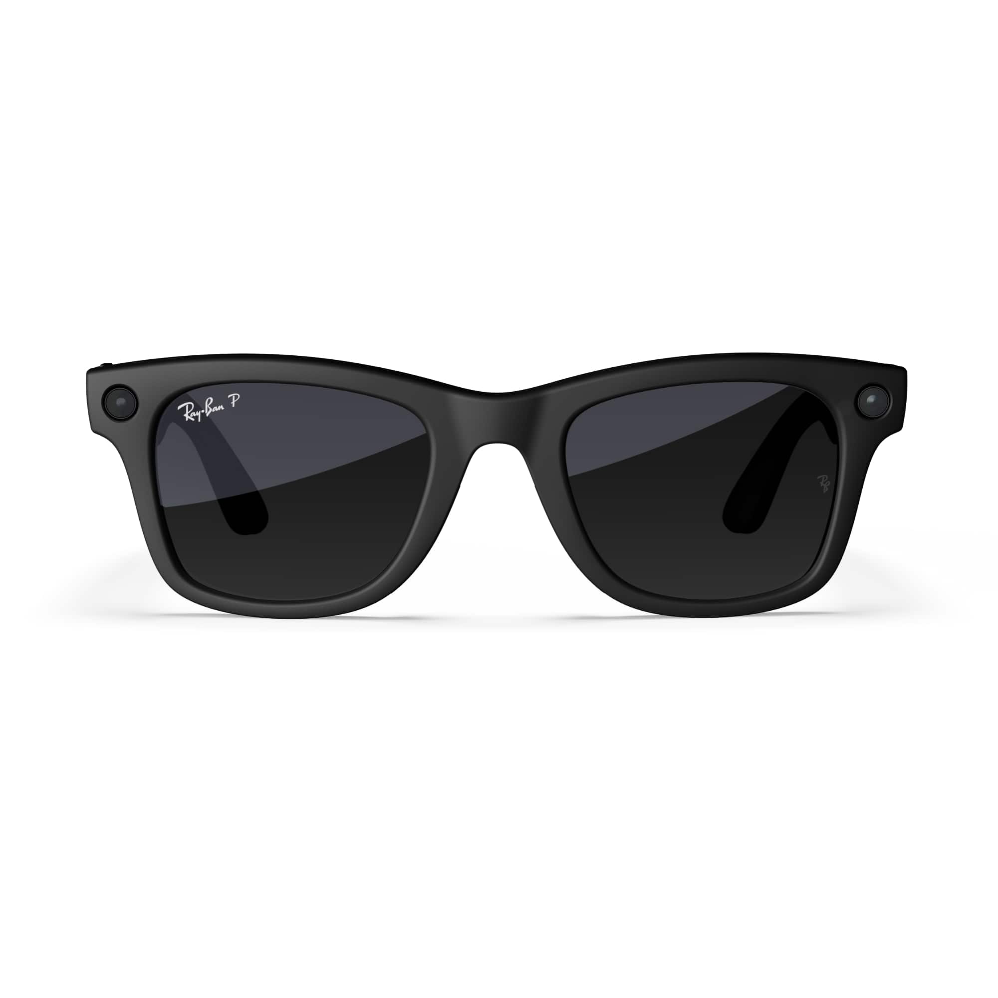 Alt View 6. Ray-Ban Meta - Wayfarer Large glasses with Meta AI, Audio, Photo, Video Compatibility - Polarized Gradient Graphite Lens (Refurbished) - Matte Black.