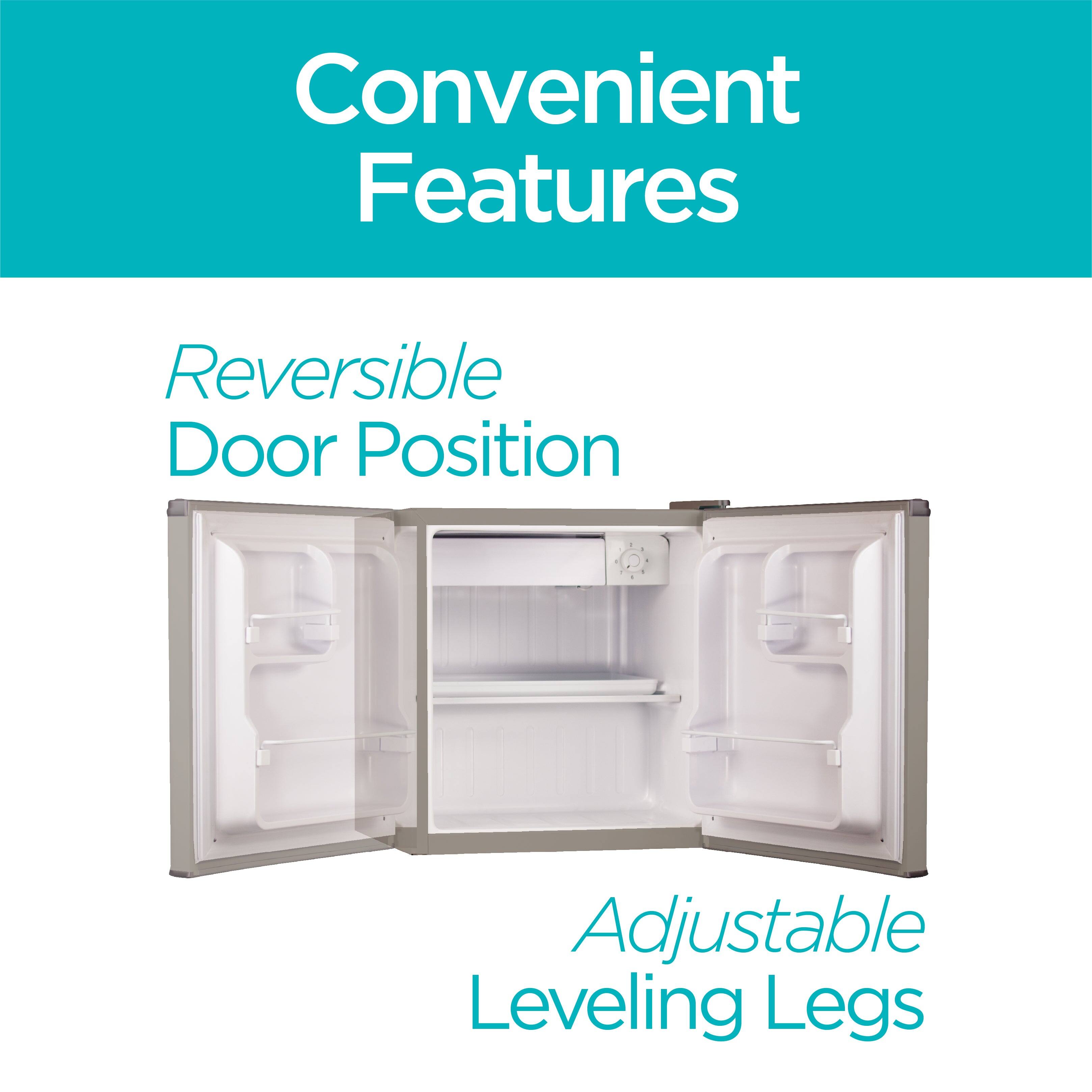 Convenient Features
Reversible Door Position
Adjustable Leveling Legs