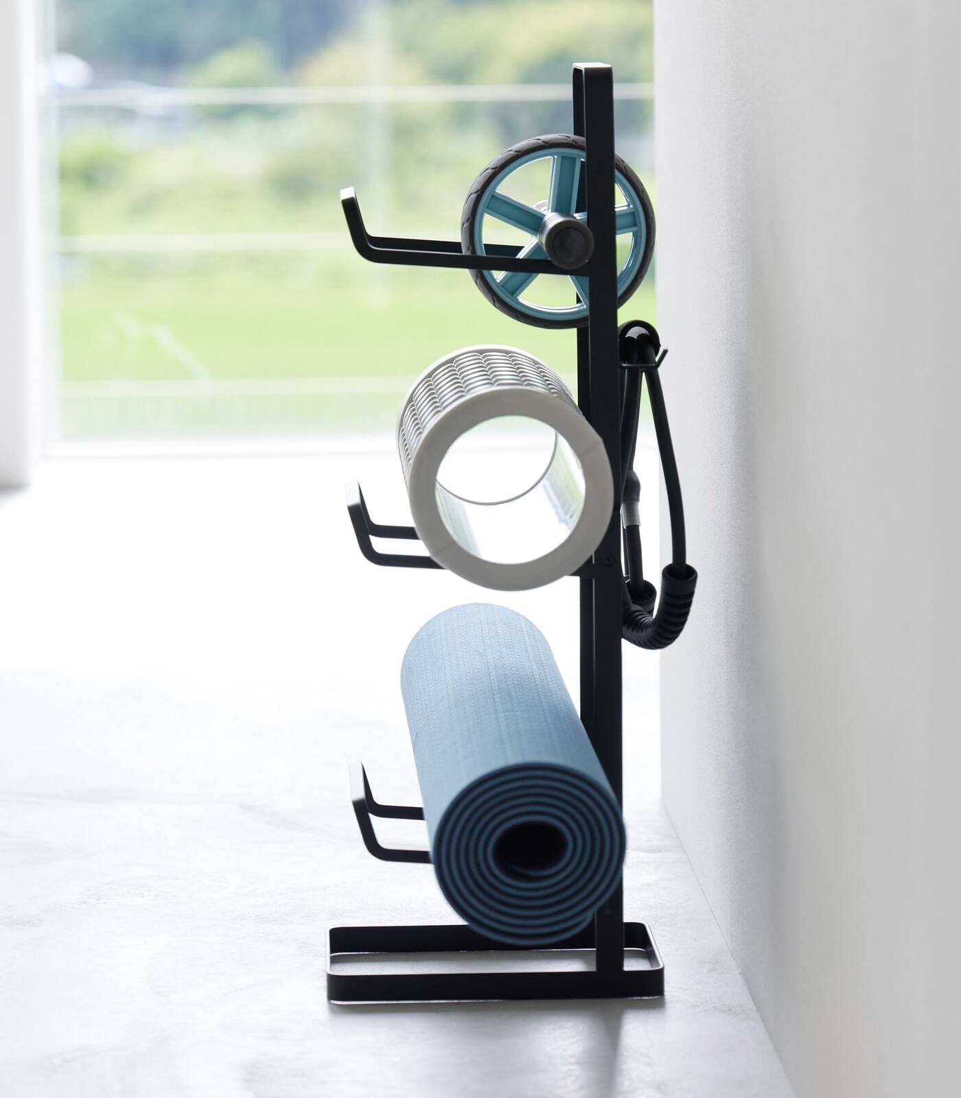 Alt View 2. Yamazaki Home - Fitness Equipment Storage Rack - Black.