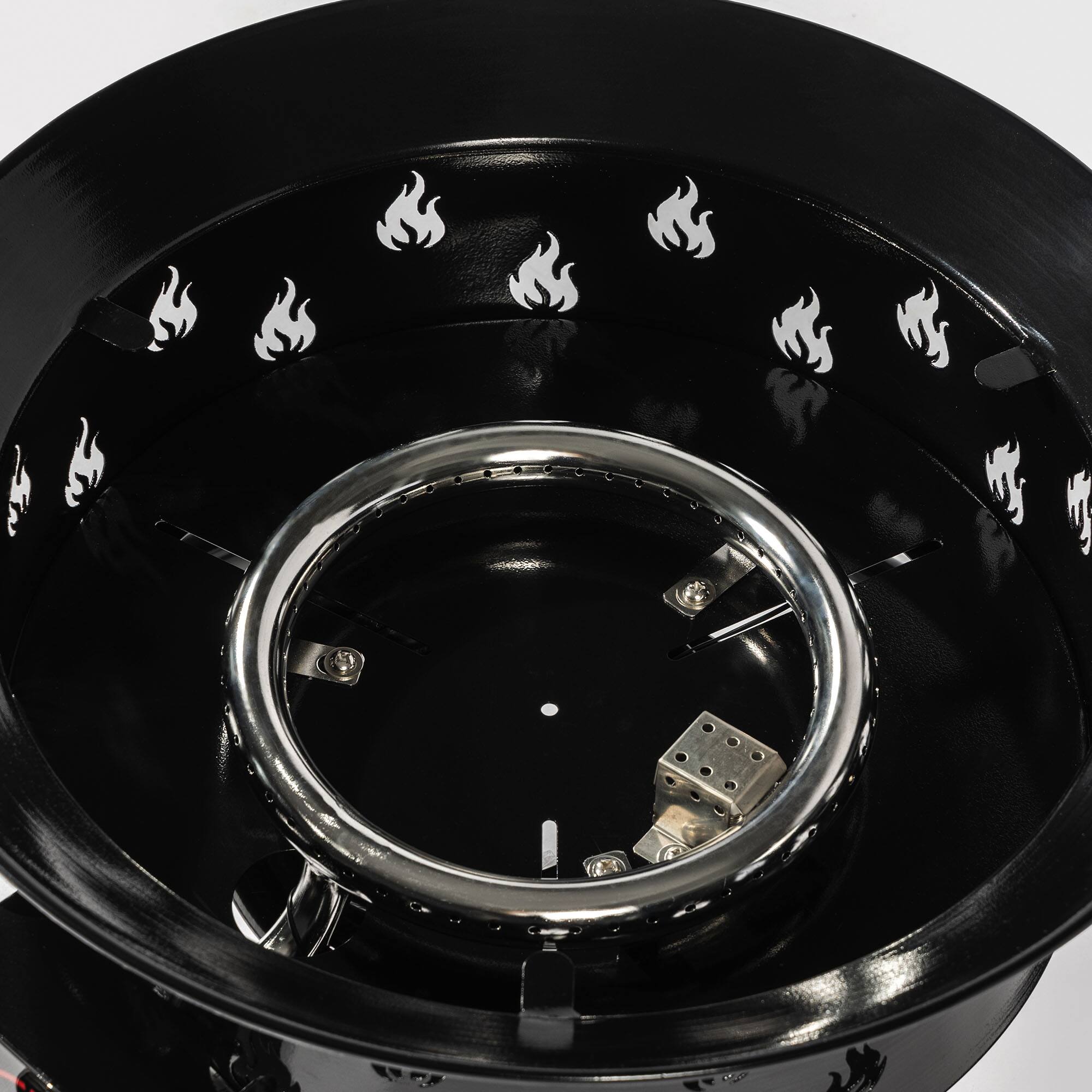 Angle. Lirago - 19" Table Top Fire Pit 50000 BTU Portable Propane Fire Pit for Outdoor Patio Deck Garden Backyard Black - Black.