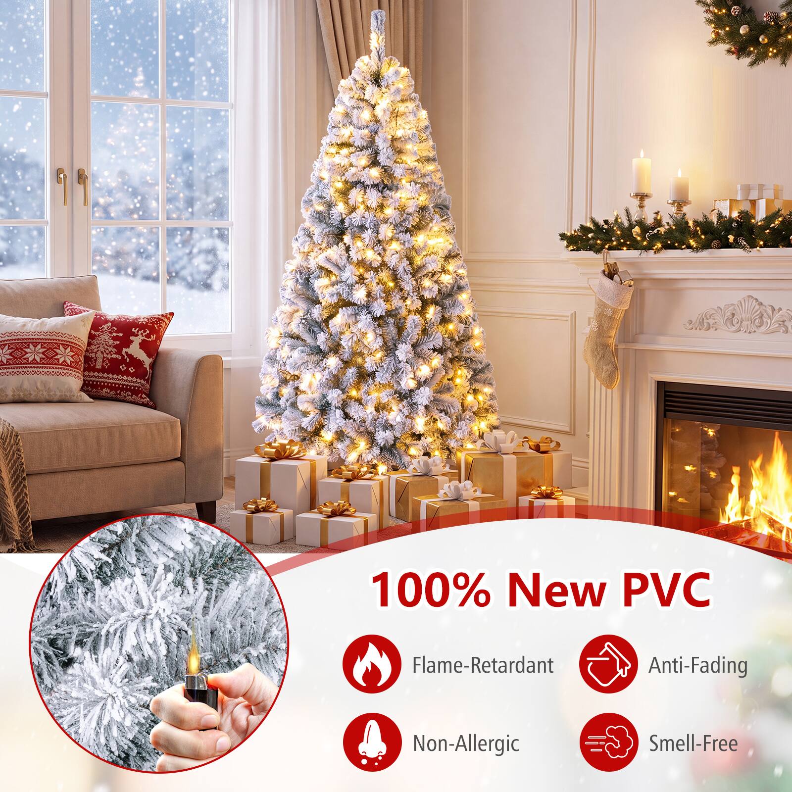 100% New PVC  
Flame-Retardant  
Anti-Fading  
Non-Allergic  
Smell-Free