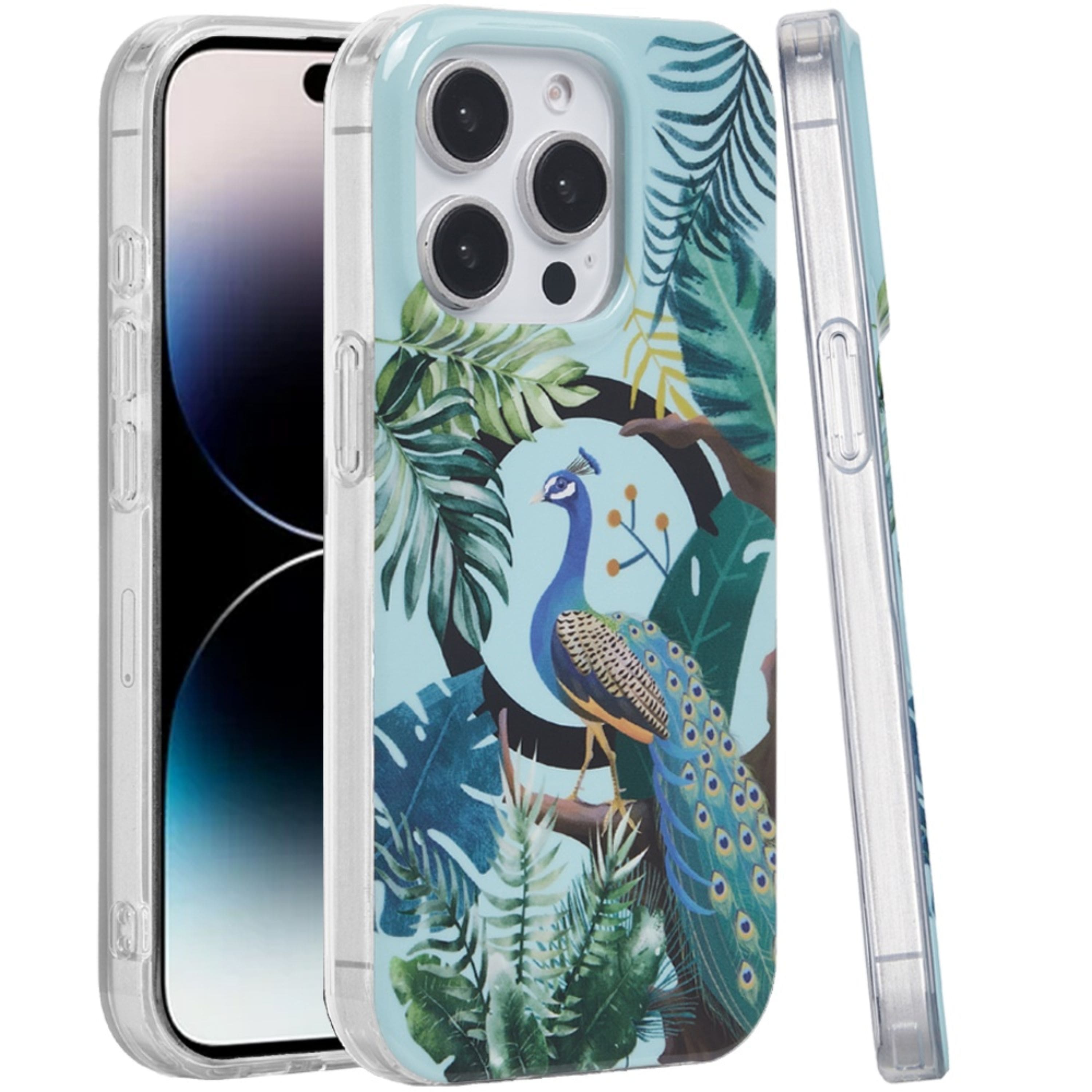 Kitcheniva - Dual Layer Magnetic TPU Case For iPhone 14 Pro Max Peacock - Multicolor