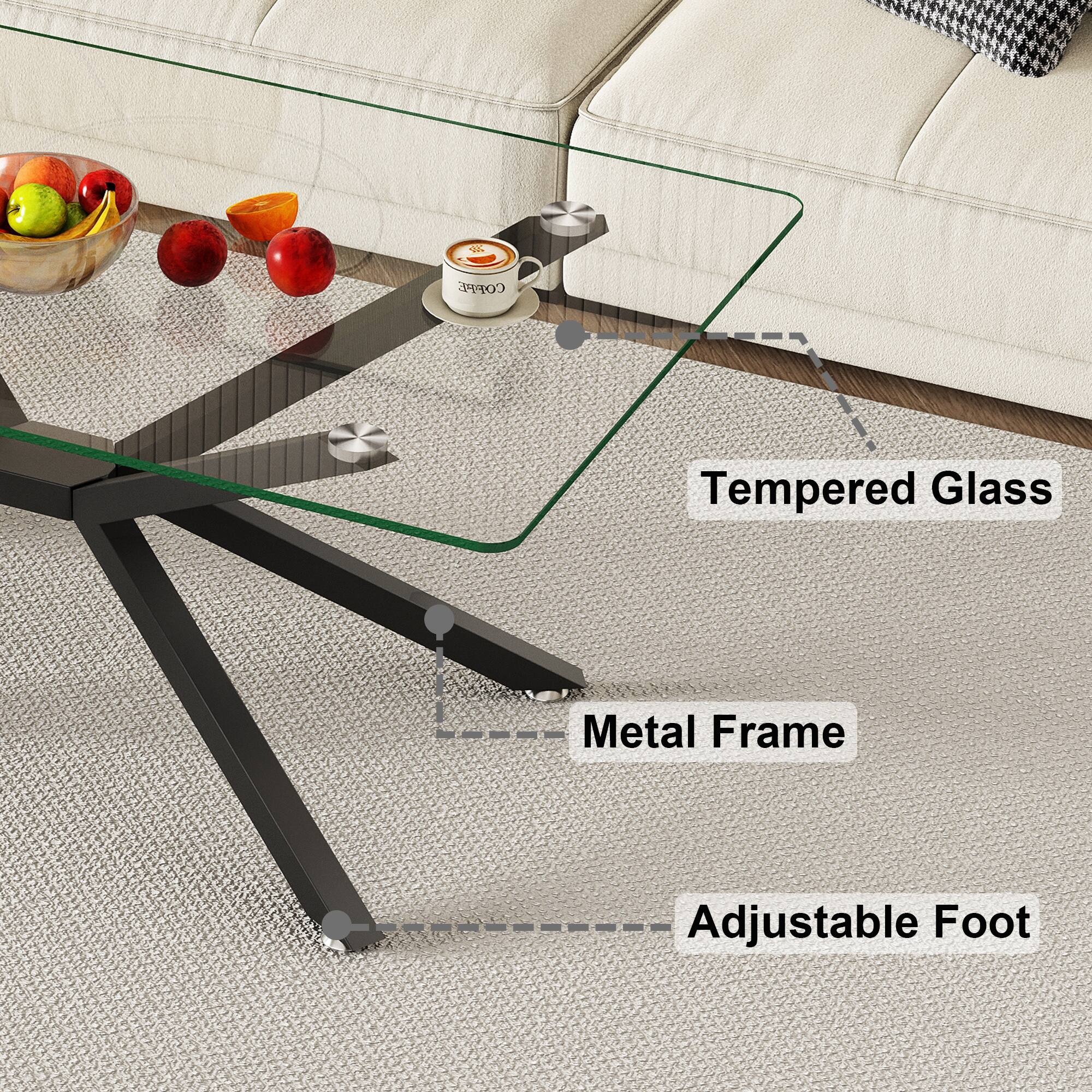 Tempered Glass  
Metal Frame  
Adjustable Foot