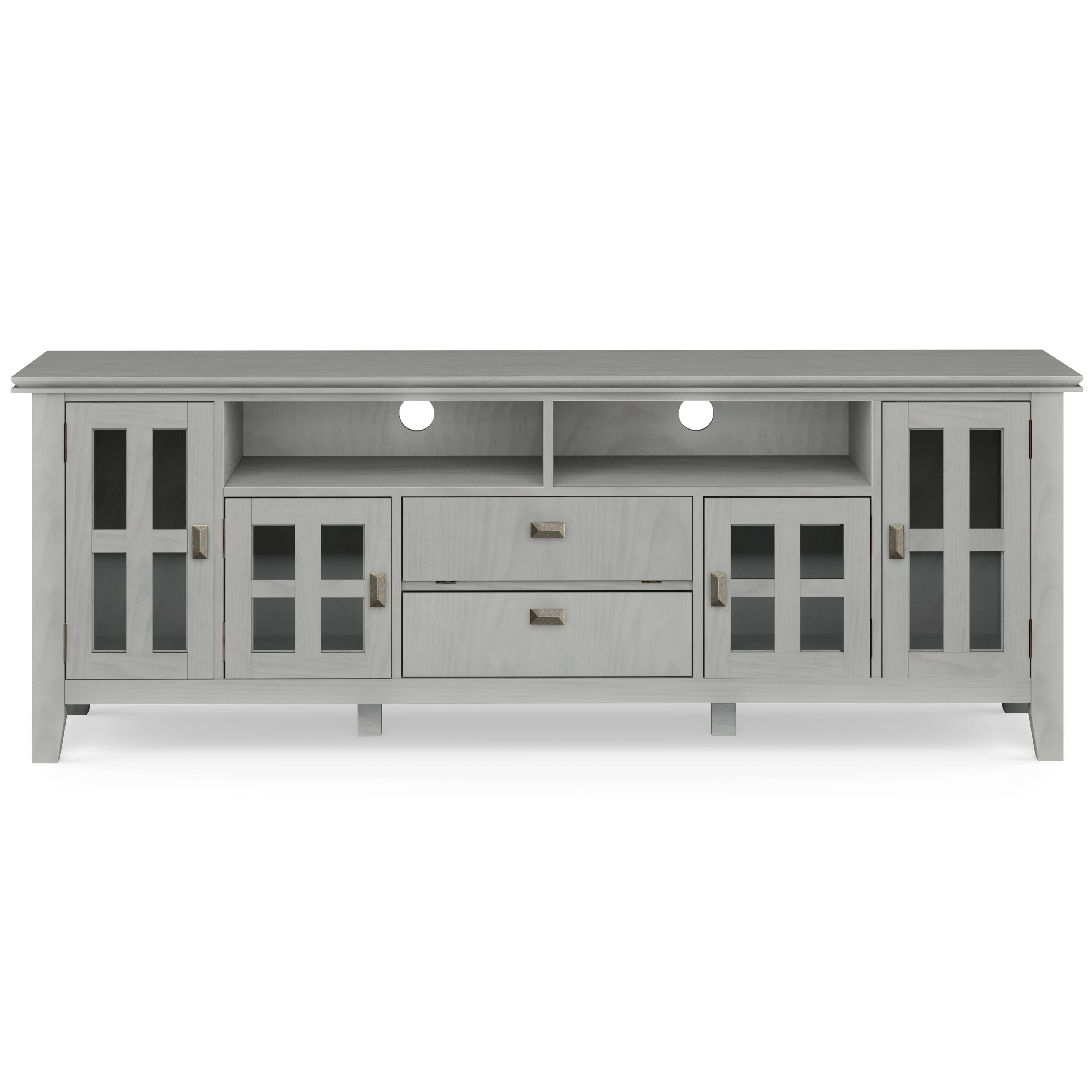Alt View 3. Simpli Home - Artisan SOLID WOOD 72 inch Wide Contemporary TV Media Stand in Fog Grey For TVs up to 80 inches - Fog Grey.
