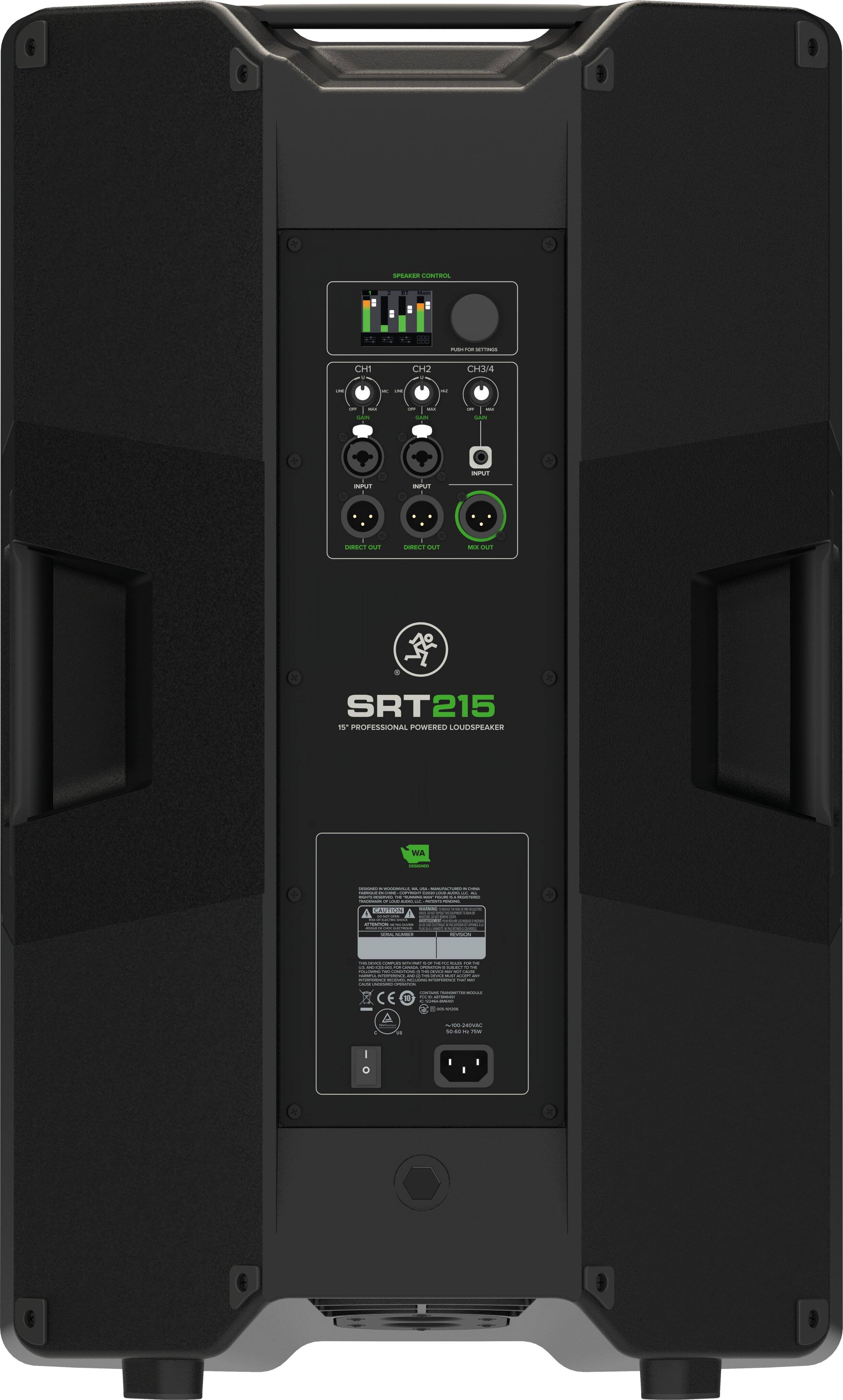 Back. Mackie - SRT215 15” 1600W Professional Powered Loudspeaker - Black.