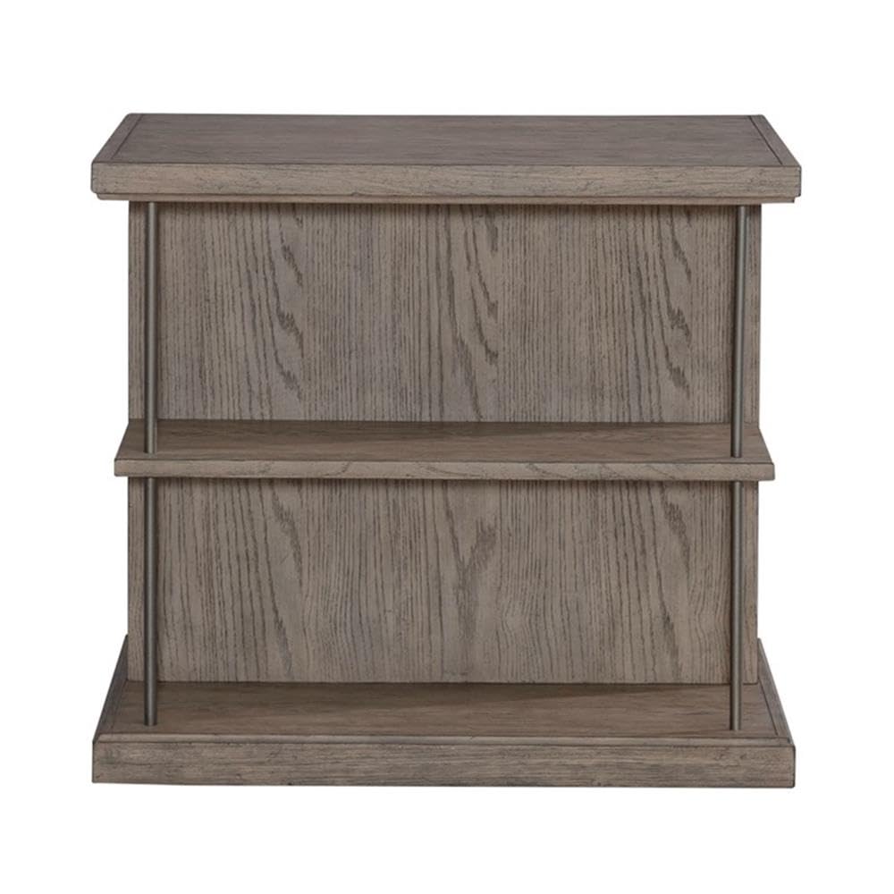 Back. Liberty Furniture Industries - City Scape Metal Accent Oak Wood End Table for Living Room Burnished Beige - Burnished Beige.