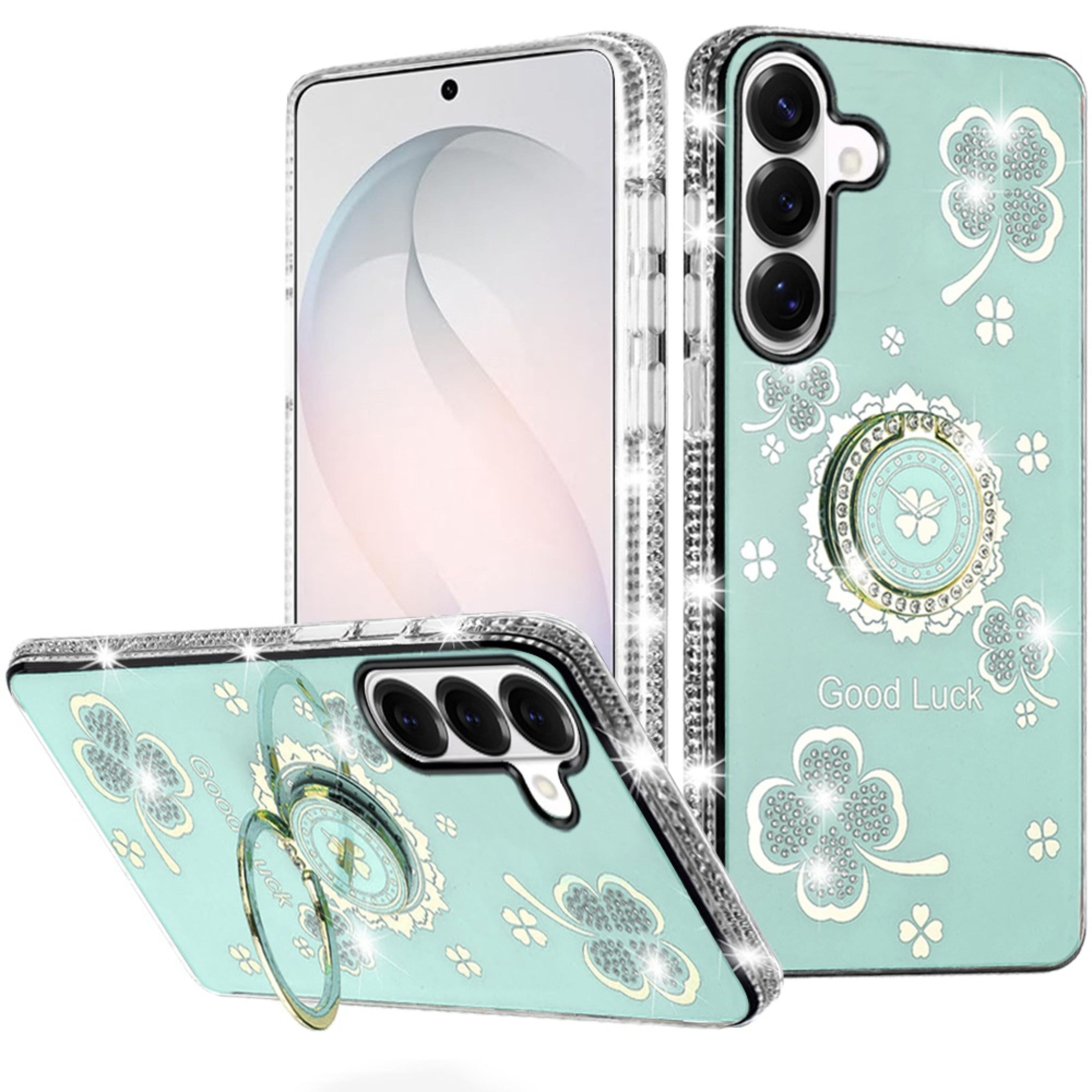 Kitcheniva - Crystal Ring Stand Bling Case With Tempered Glass For Samsung S26 Plus - Teal price history on PriceWatchPro