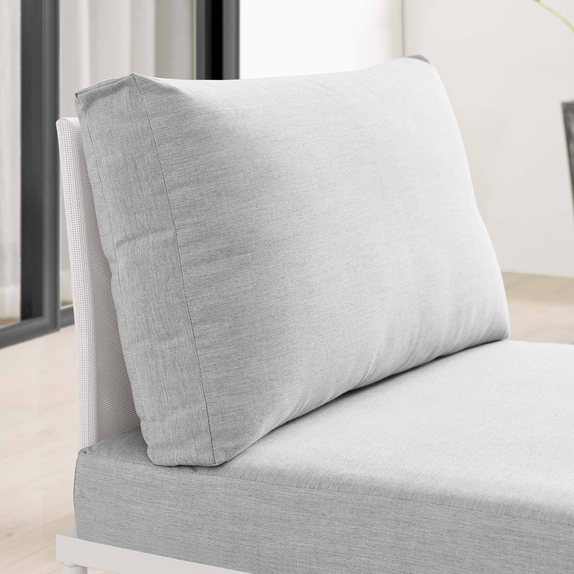 Back. Modway - Harmony Sunbrella® Outdoor Patio Aluminum Armless Chair by Modway - White Gray.