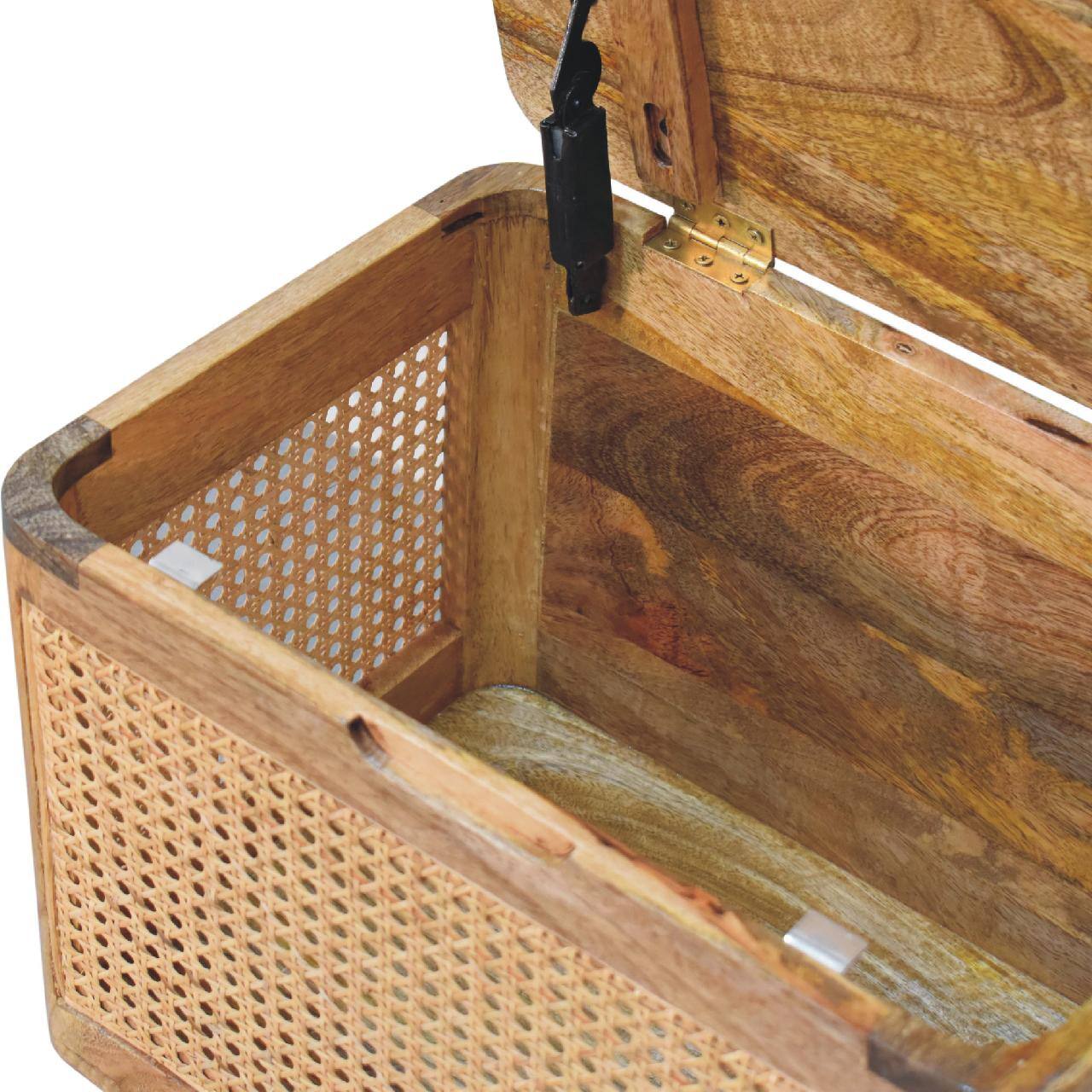Alt View 4. Artisan Furniture - Artisan Furniture Solid Wood Larissa Lid-up Storage Stool - Beige.