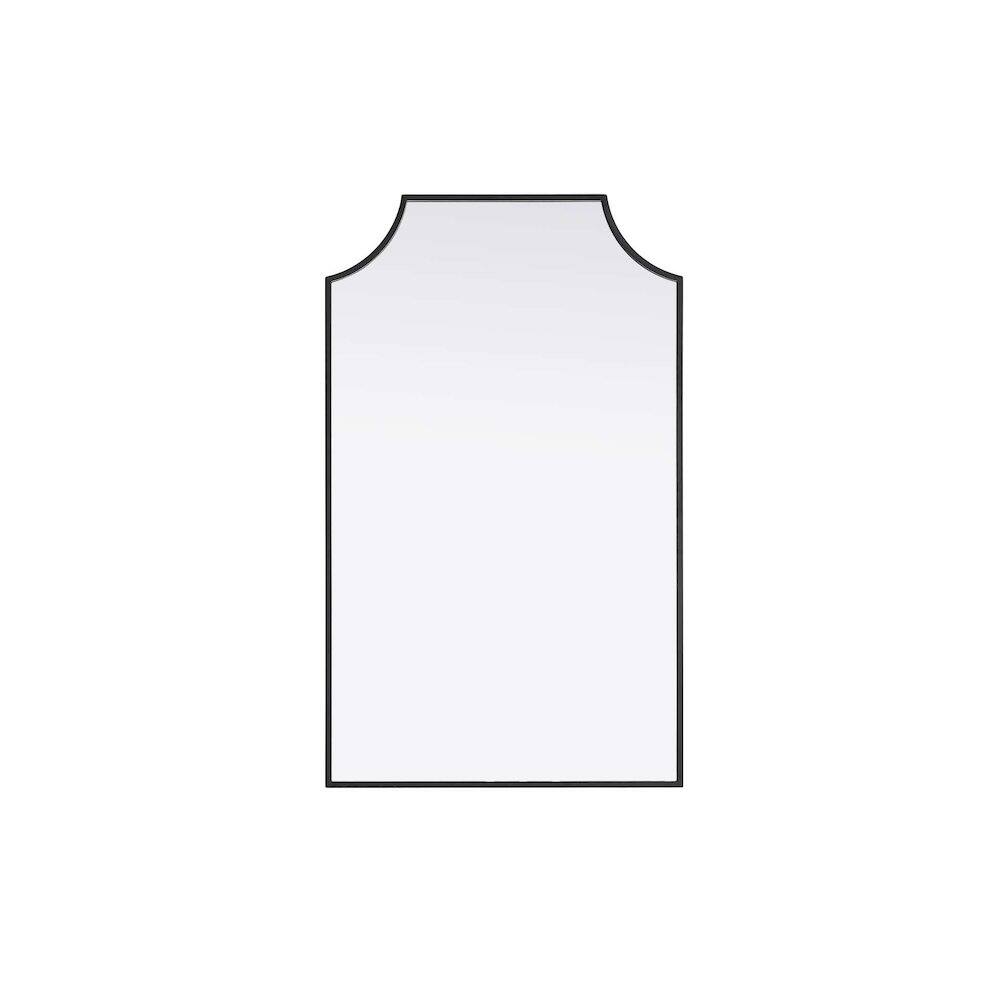 Alt View 2. Elegant Kitchen and Bath - Notched Metal Mirror 22x36 inch in Black - Black.