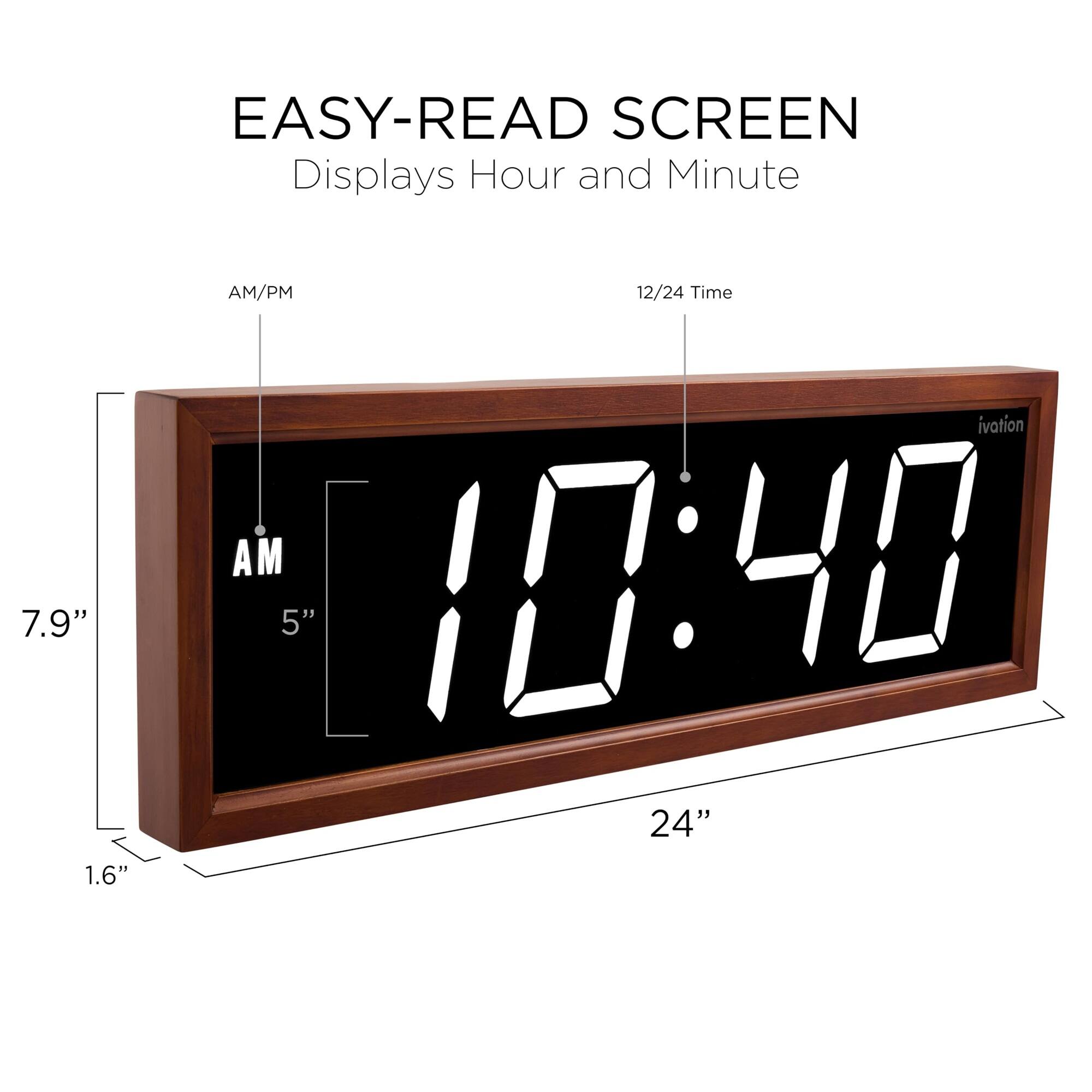 EASY-READ SCREEN  
Displays Hour and Minute  

7.9"  
1.6"  
AM/PM  
12/24 Time  
AM  
5"  
10:40  
24"
