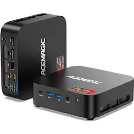 ACEMAGIC - K1 - 4K Mini PC - AMD Ryzen 5 7430U (6C/12T) - 32GB DDR4 512GB M.2 SSD - Win 11 Pro WiFi6 BT5.2 - Black