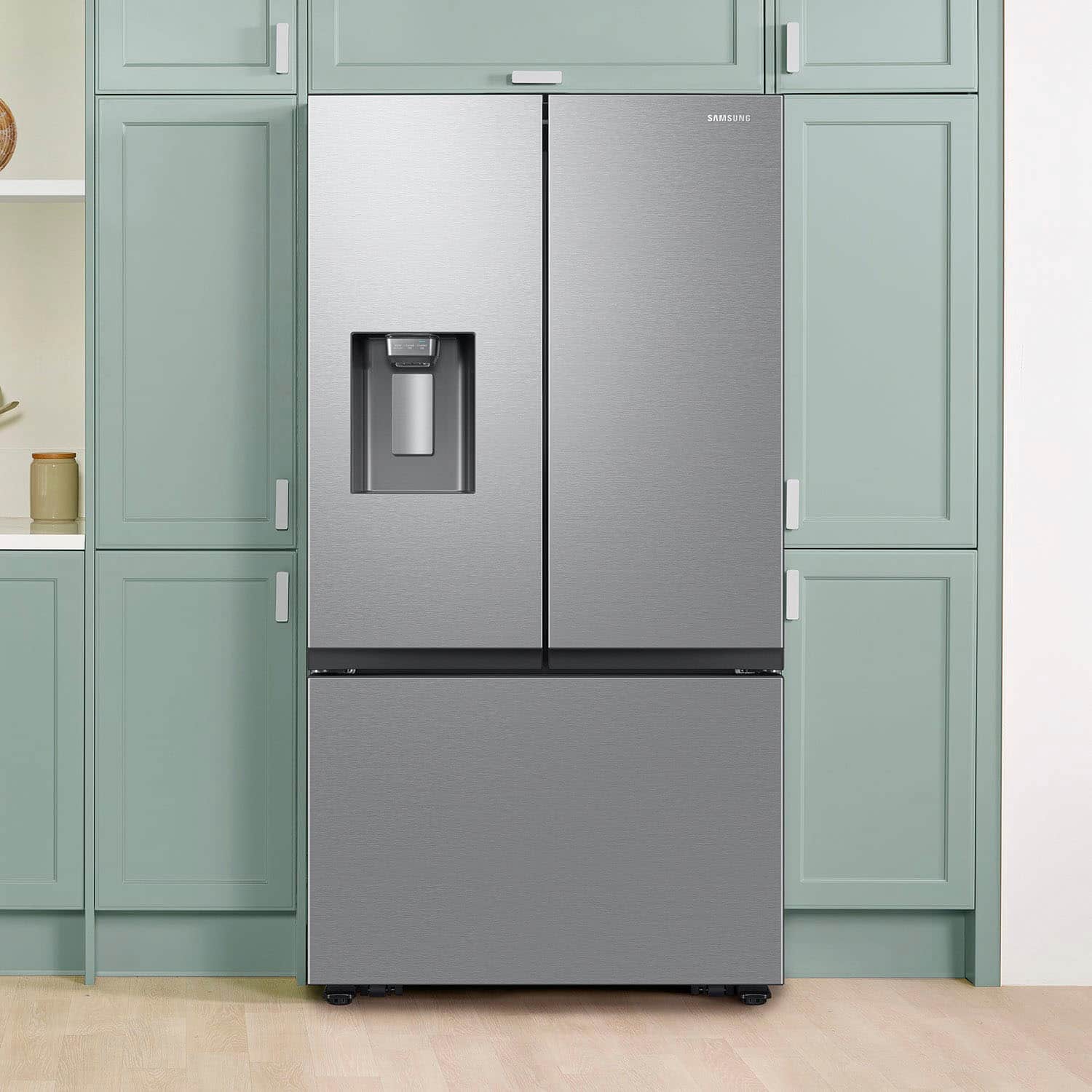 Alt View 16. Samsung - 31 cu. ft. Mega Capacity 3-Door French Door Refrigerator with External Water and Ice Dispenser - Fingerprint Resistant Stainless Steel.