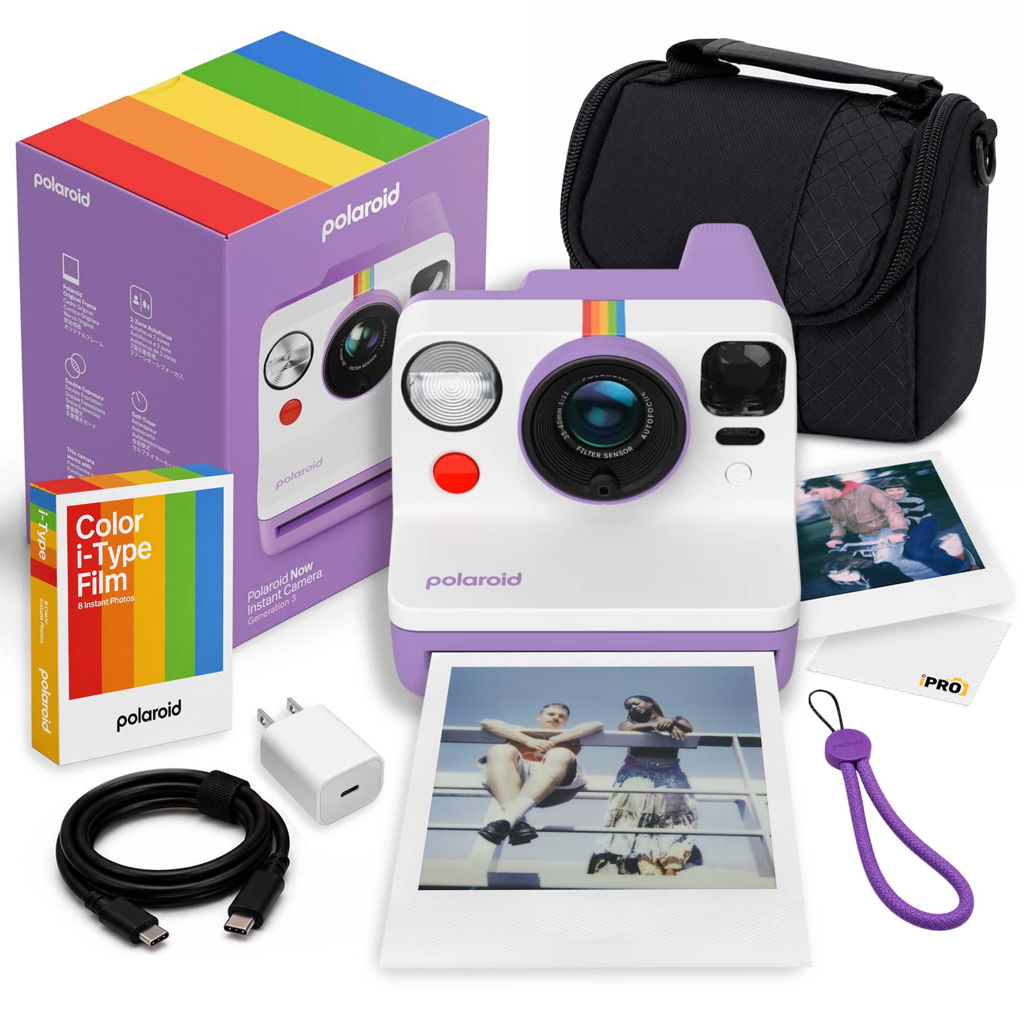 Polaroid - Now Generation 3 i-Type Instant Camera ( Film (8) + More - Purple