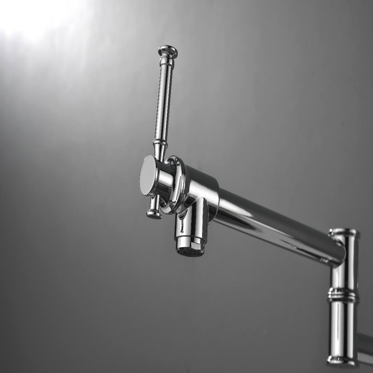 Alt View 2. Ropilly - Ropilly Wall Mounted Pot Filler Faucet, Chrome Brass Folding Kitchen Pot Filler with Double Handles - Chrome.