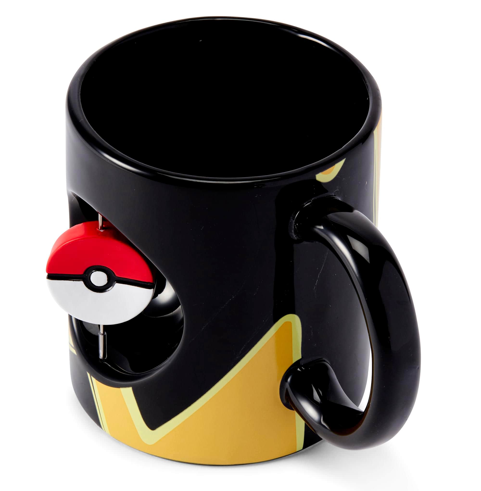 Pokémon - Pokemon Pikachu & Pokeball Spinner Ceramic Mug - 16.9-Ounces - Black
