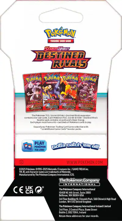 Pokmon Trading Card Game: Scarlet & Violet Destined Rivals Sleeved Booster Styles May Vary 100-10623 - Best Buy Pokmon Trading Card Game: Scarlet & Violet Destined Rivals Sleeved Booster Styles May Vary 100-10623 - Best Buy