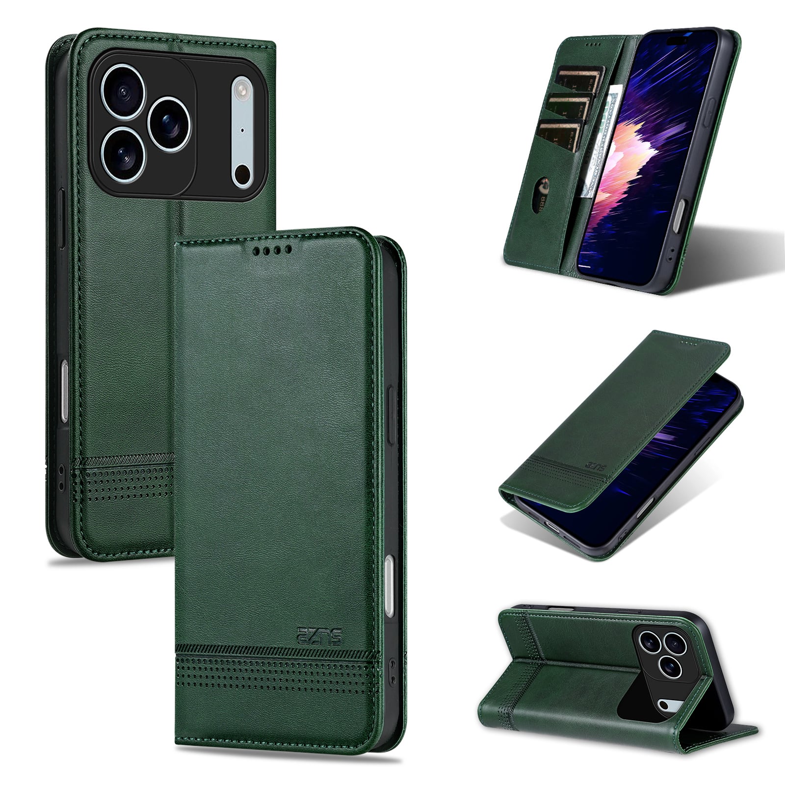 UUCOVER - Wallet Case for Apple iPhone 17 Pro Max,PU Leather Wallet Folio Case with Card Slots Shockproof Kickstand Cover - Darkgreen price history on PriceWatchPro