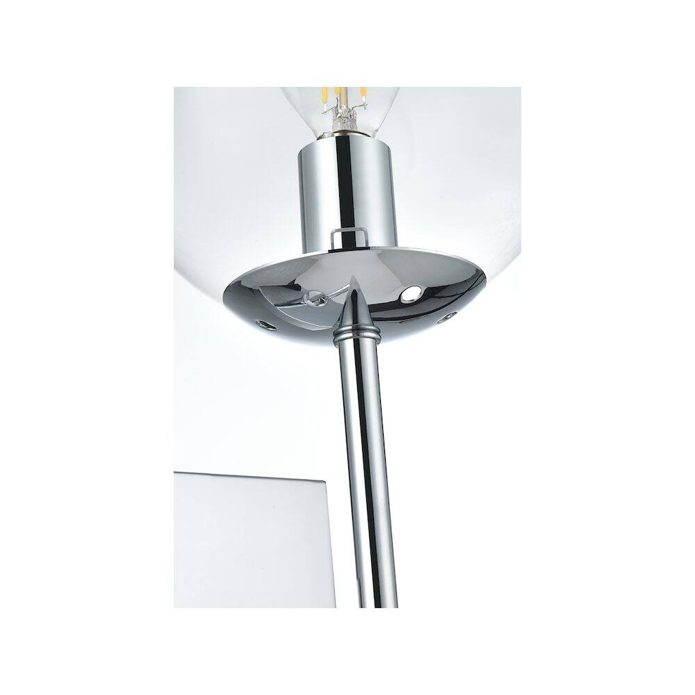 Back. Living District - Neri 6 Inch Wall Sconce Clear Shade in Chrome - Chrome And Clear.