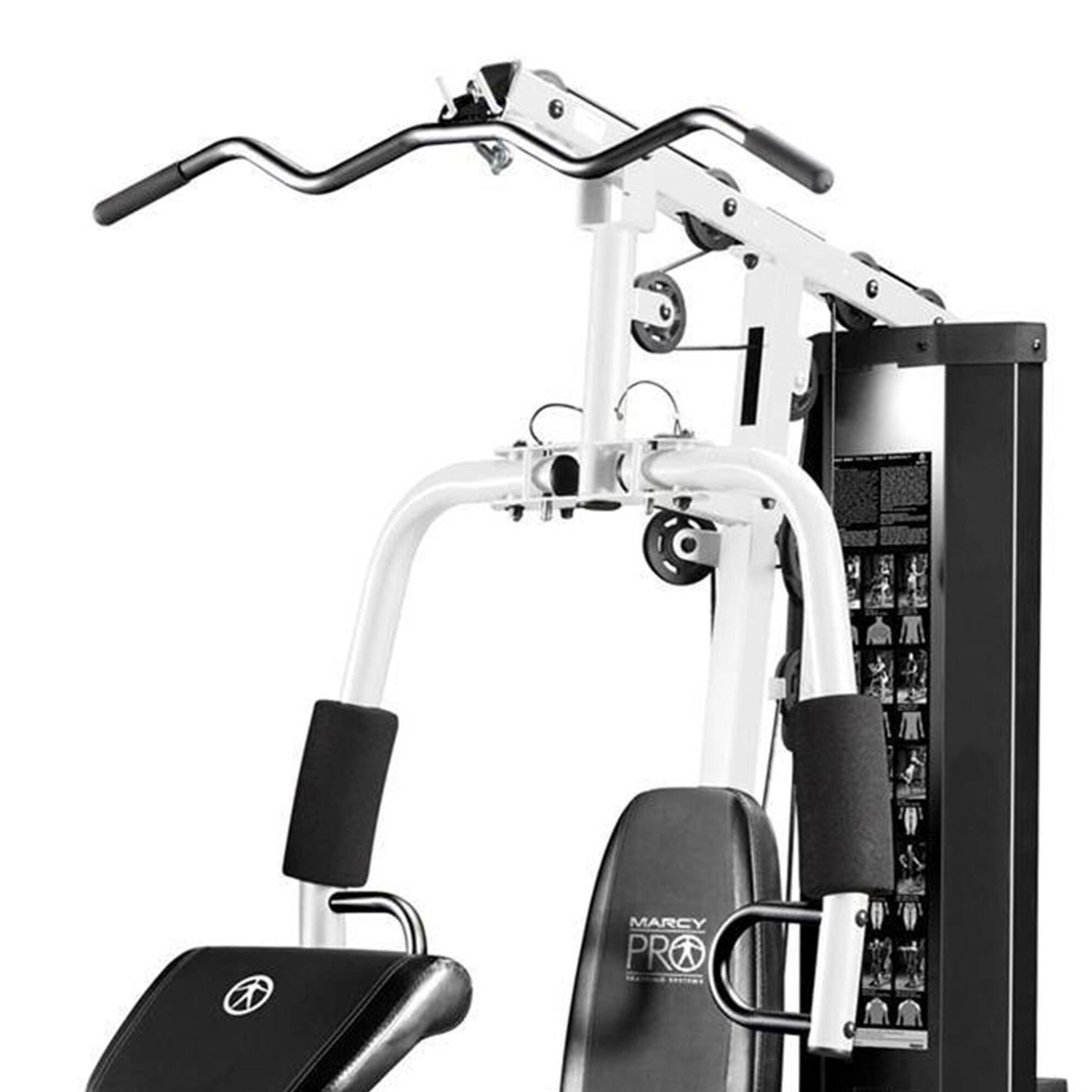 Alt View 8. Marcy - Marcy Dual-Functioning Upper Lower Body Fitness Workout 150-Pound Stack Home Gym - Black with silver/steel frame.