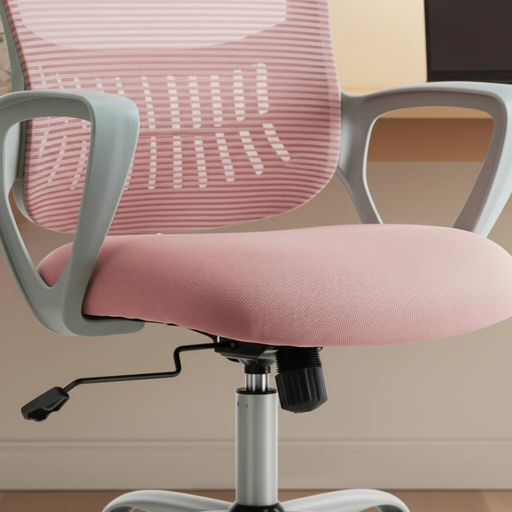 Left. AOITUN - Executive Office Chair for Long Work Hours, Ergonomic Comfort for Dorm, Works Well with Twin XL Memory Foam Setup - Pink.
