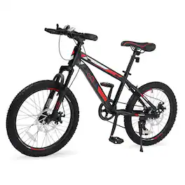 Winado - 20" Mountain Bike, 7 Speed Bike with Disc Brakes - Black