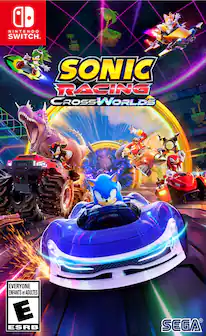 "Sonic Racing Cross-Worlds Nintendo Switch. ESRB Rating: Everyone (E) Sega."