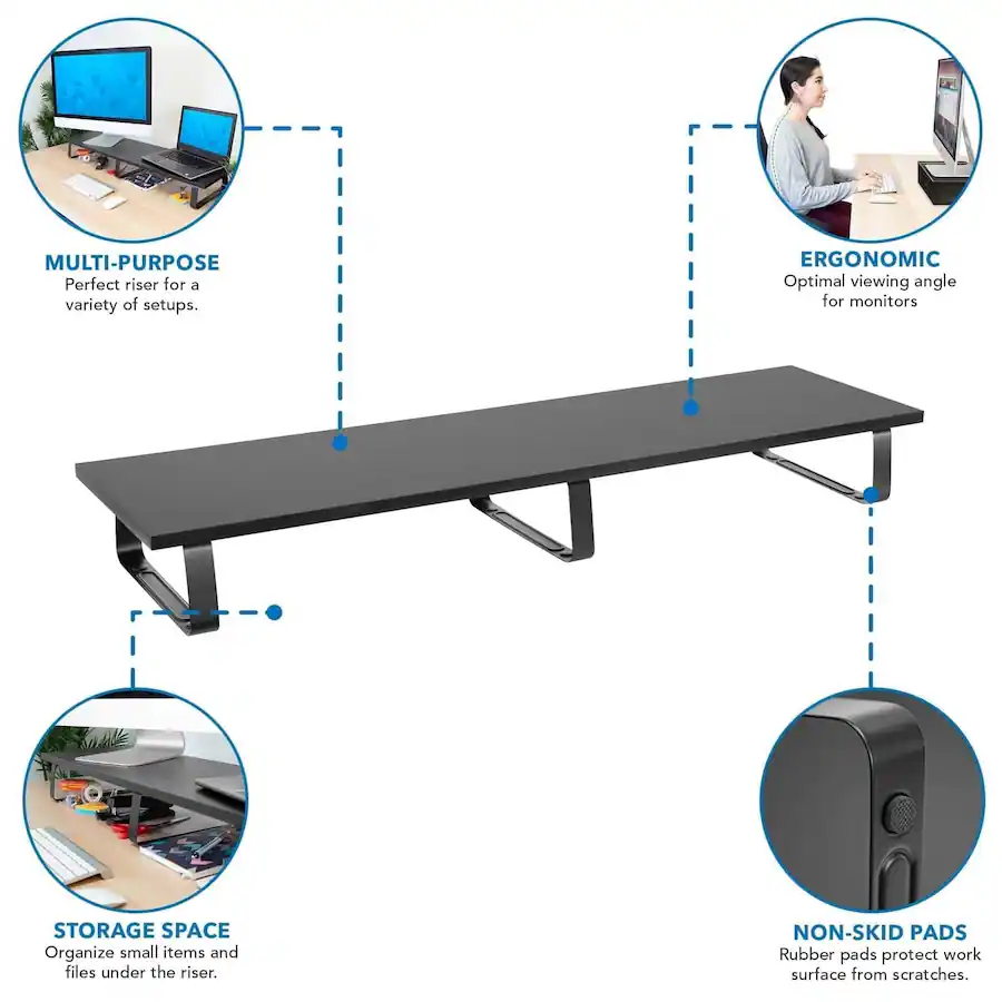 Mount It! Extra Wide Dual Monitor Desk Riser Stand for Two Screens or ...