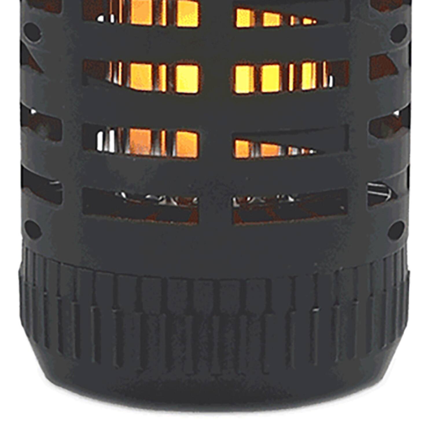Back. PIC - Flickering Flame Solar Portable Insect Killer Lantern - Black.