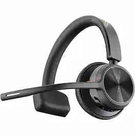 HP - Poly Voyager 4310 USB-C Headset +BT700 Dongle + Charging Stand - Microsoft Teams Certification - Siri, Google Assistant - Black
