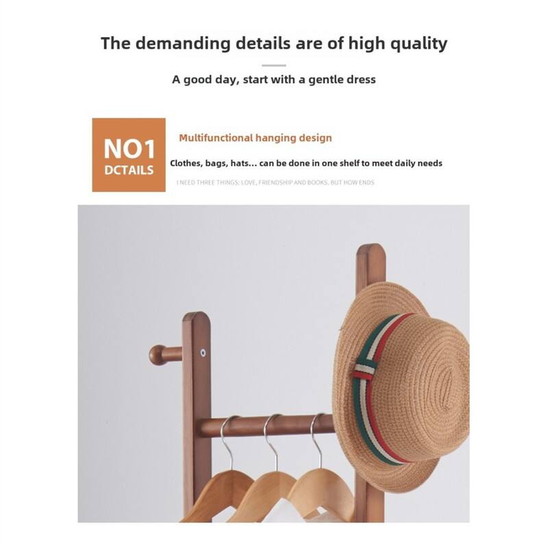 The demanding details are of high quality  
A good day, start with a gentle dress  

NO1 DCTAILS  
Multifunctional hanging design  
Clothes, bags, hats... can be done in one shelf to meet daily needs  

I NEED THREE THINGS: LOVE, FRIENDSHIP AND BOOKS, BUT HOW ENDS