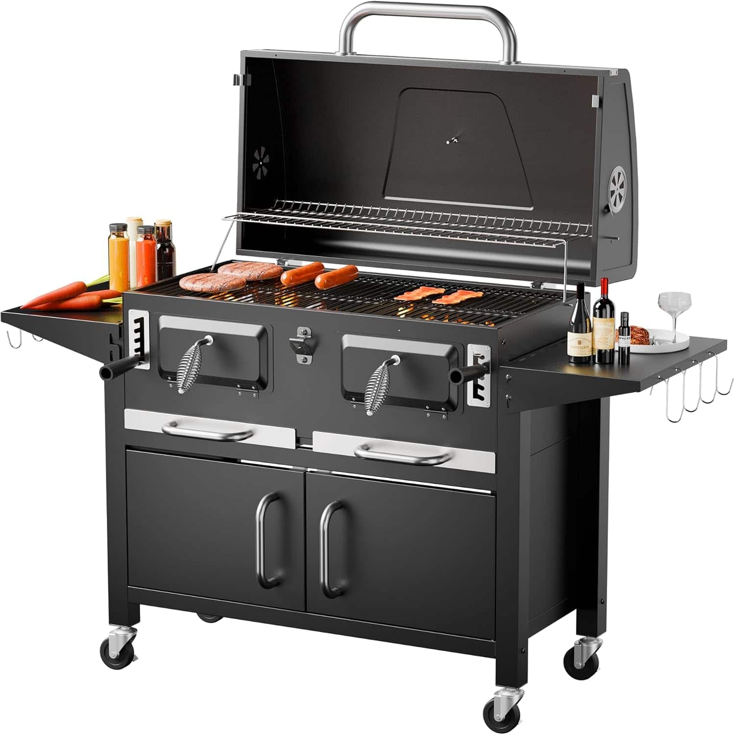 Circus Cirle - Charcoal BBQ Grill with 794 SQ.IN Cooking Area, Outdoor Barbecue Grill