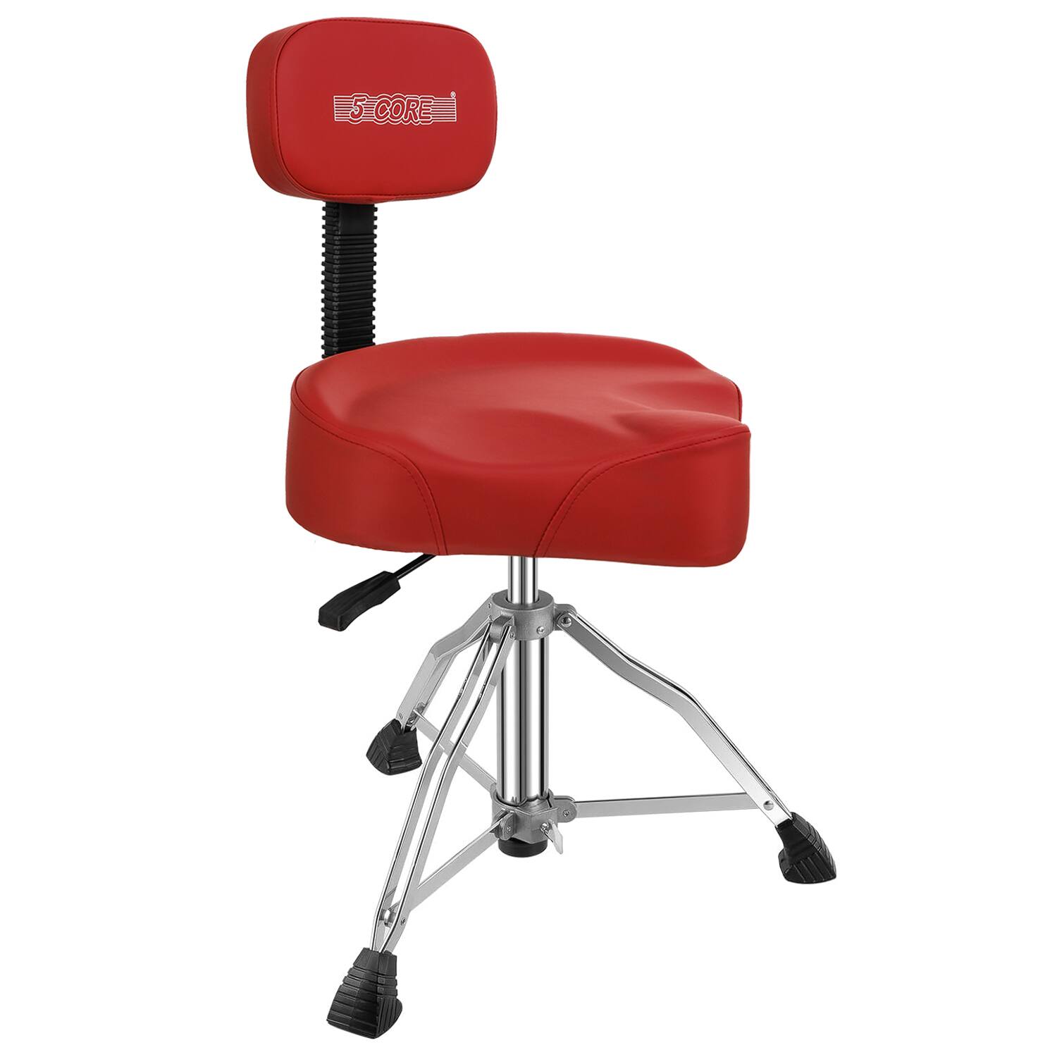 "5 CORE - 5Core Drum Throne 4"" Cushion Padded Stool w Backrest Airlift Height Adjustable Chair w 441Lb Capcity - Red" price history on PriceWatchPro